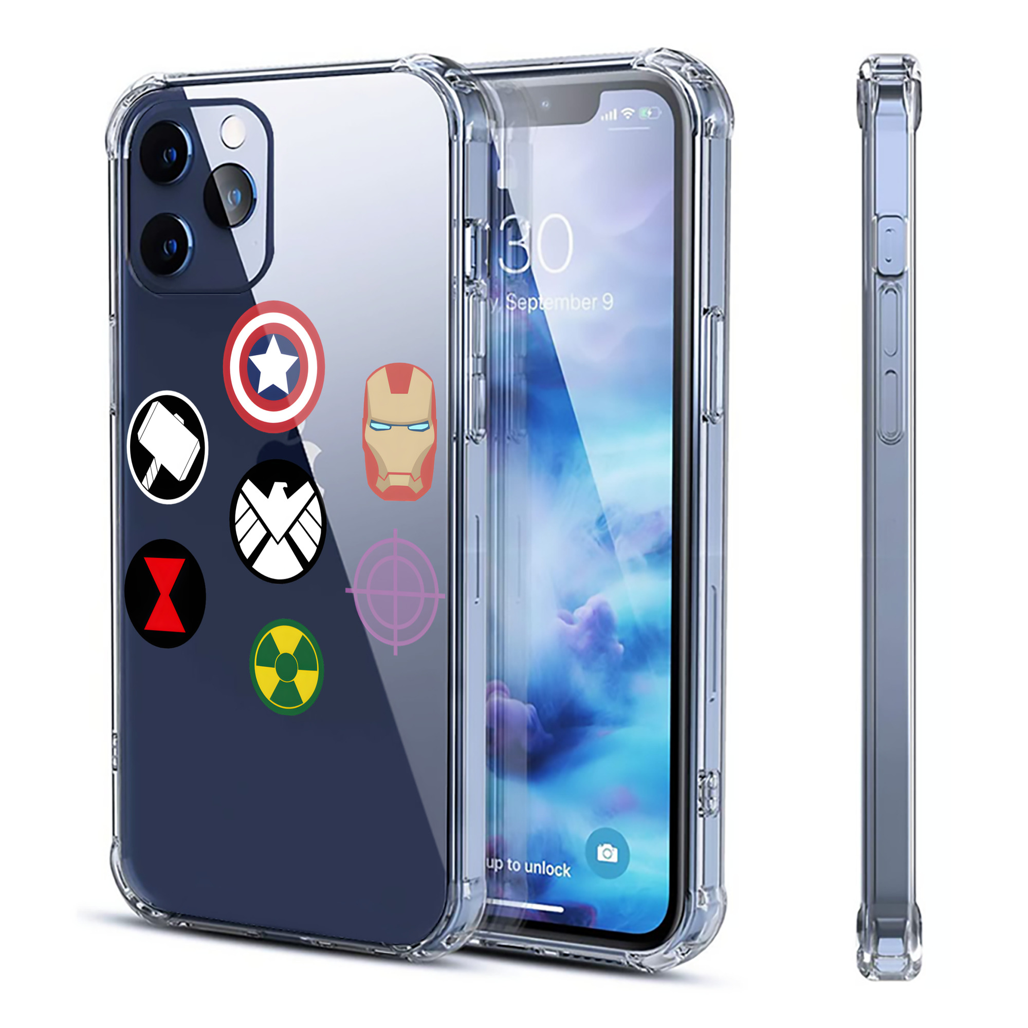 （画像用） アベンジャーズ The Avengers 【iPhone 12シリーズ対応】透明スマホケース（クリアソフトケース）